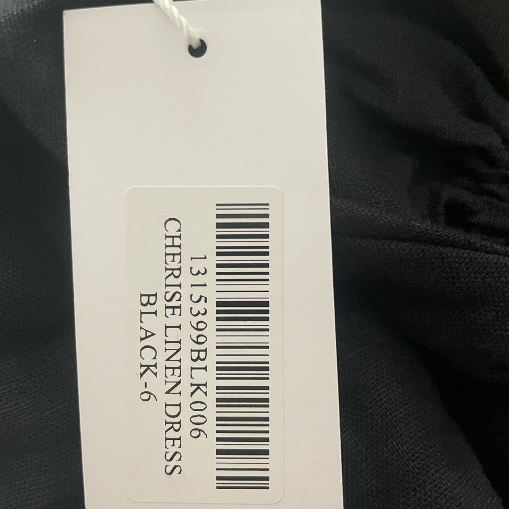 NWT Reformation Cherise Linen Dress in Black - Picture 9 of 9